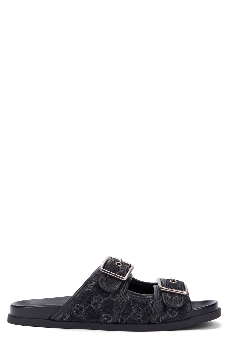 Denim Slider Sandals Black Cotton Slippers