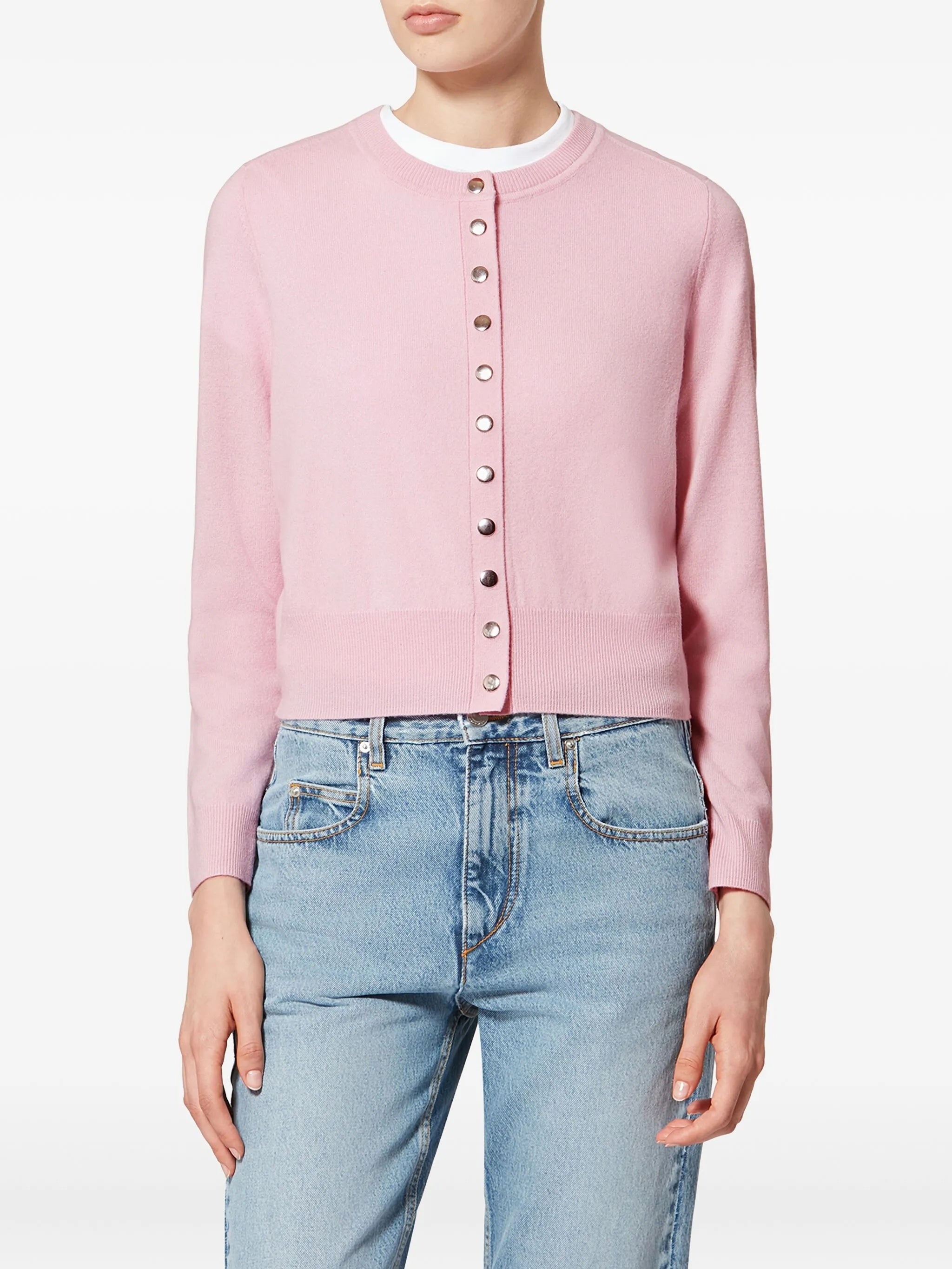 Idesia Cardigan Pink & Purple Merino Wool Ws Maglia