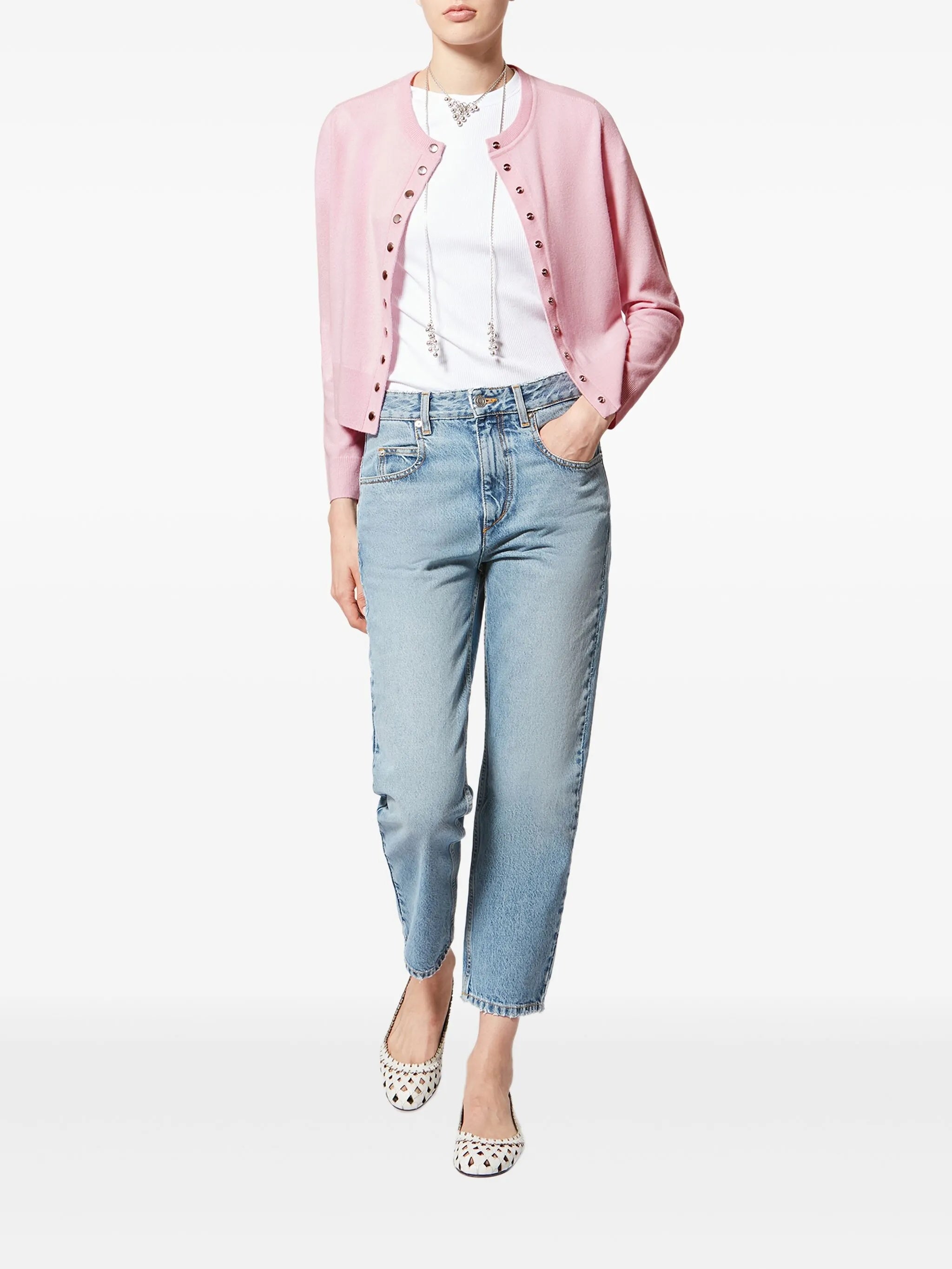 Idesia Cardigan Pink & Purple Merino Wool Ws Maglia