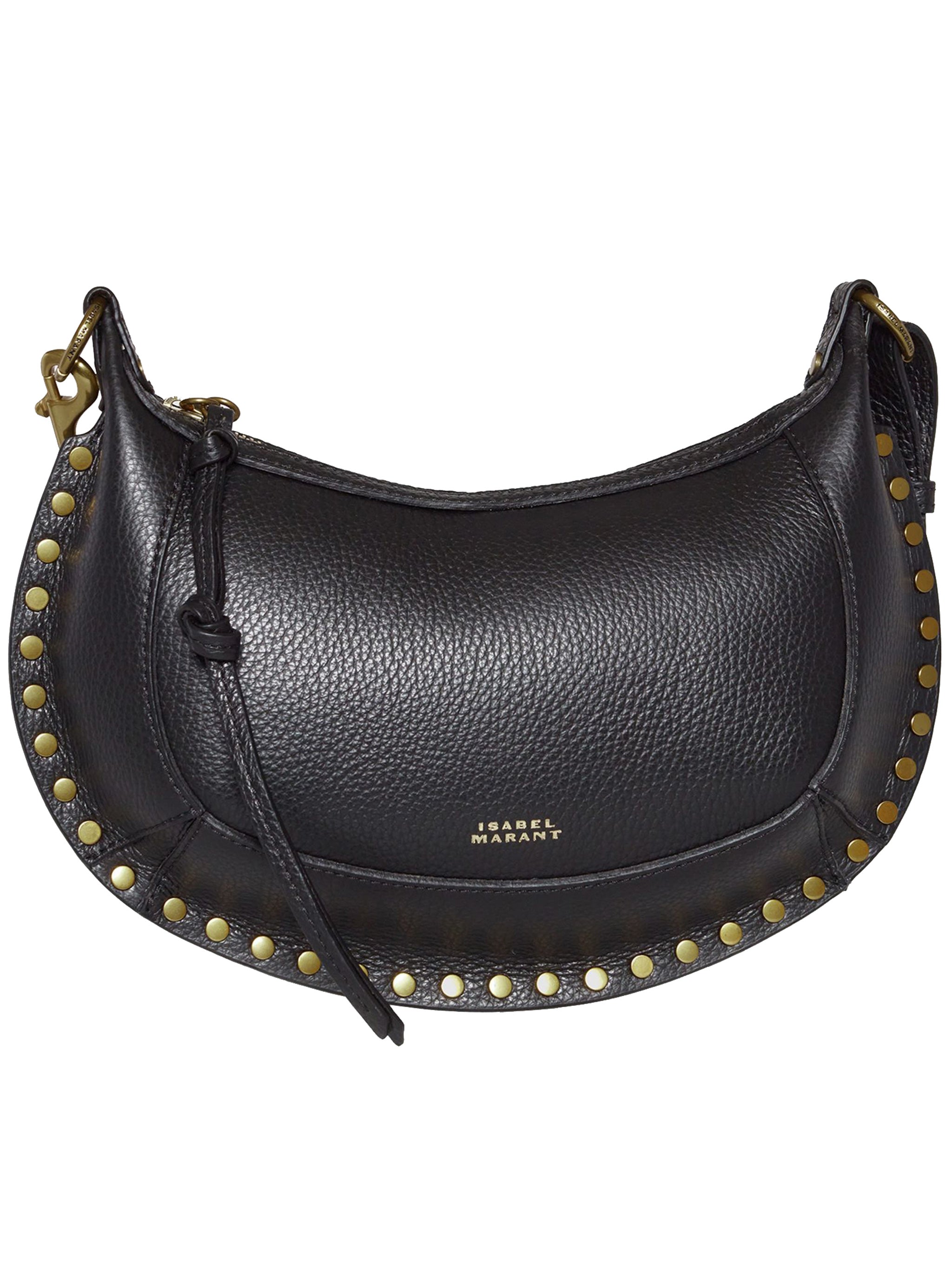 Oskan Moon Shoulder Bag Black Cow Leather Borsa