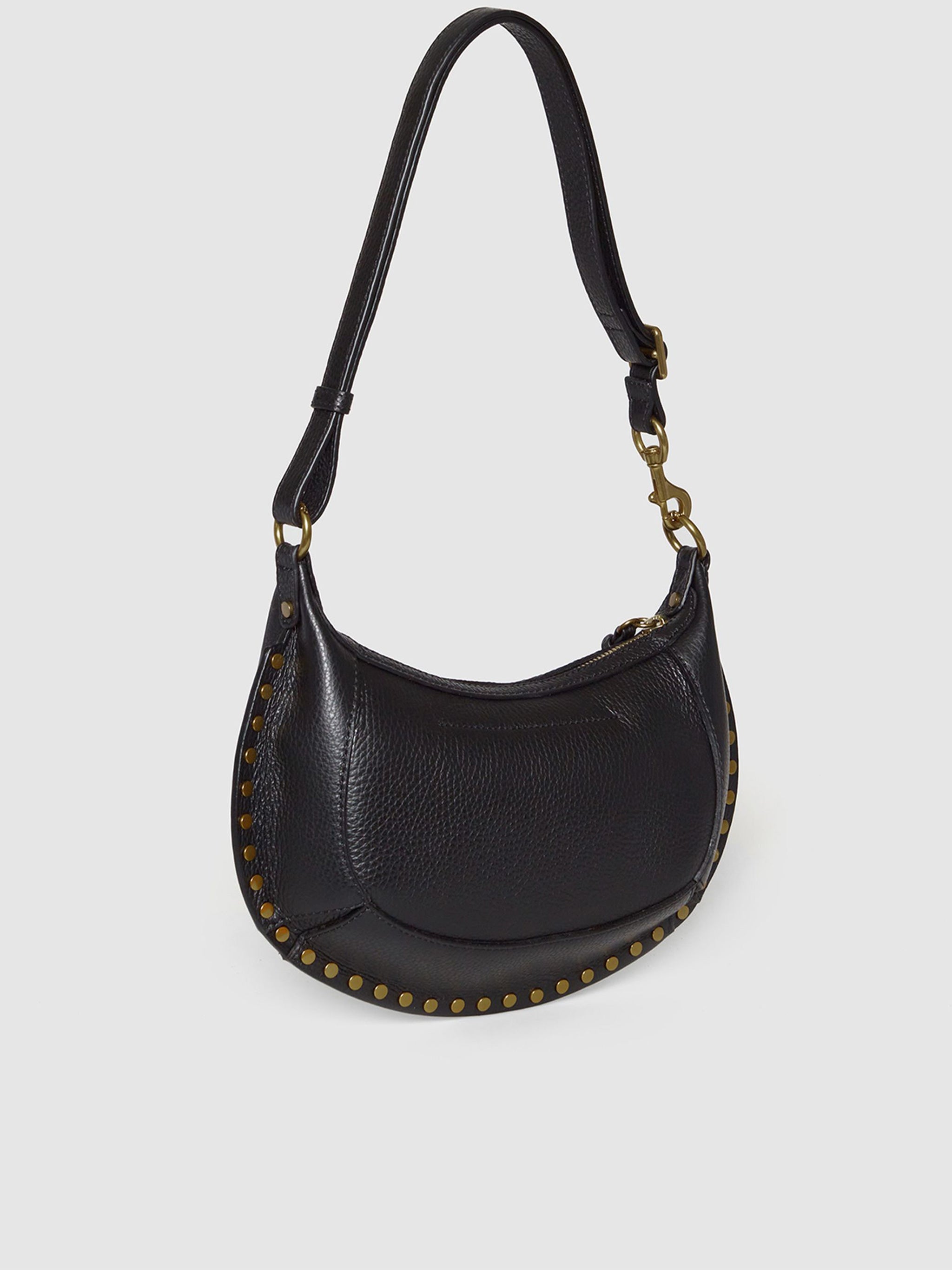 Oskan Moon Shoulder Bag Black Cow Leather Borsa