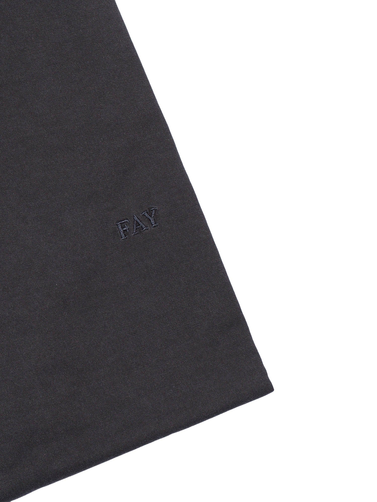FAY JERSEY FROSTED EMBROIDERY POLO Grey Cotton Shirt