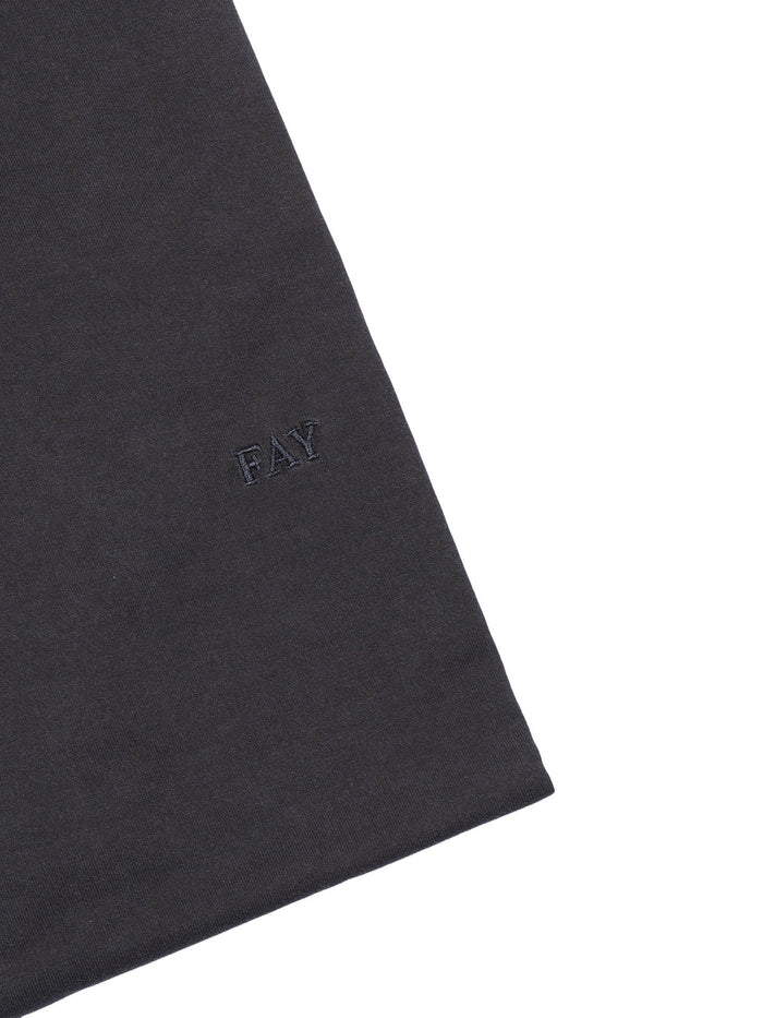 FAY JERSEY FROSTED EMBROIDERY POLO Grey Cotton Shirt