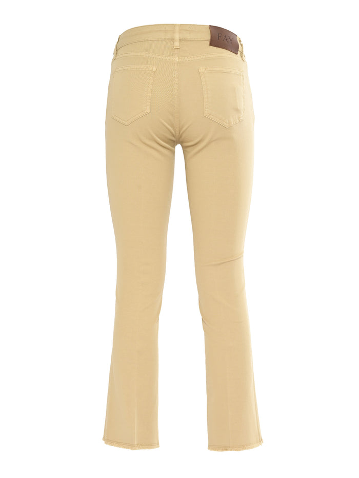 CROPPED PANTS Brown Cotton Elastane