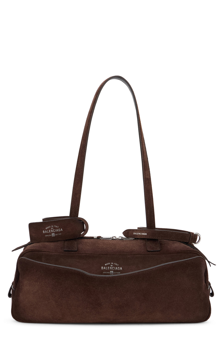 Bowling Bag Carrie Suede Brown Calfskin Handbags