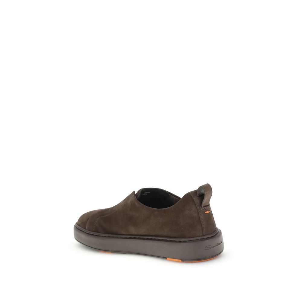 Santoni Upper: 100% Calf Leather Bos Taurus; Sole: 100% Rubber flat in brown — view 3