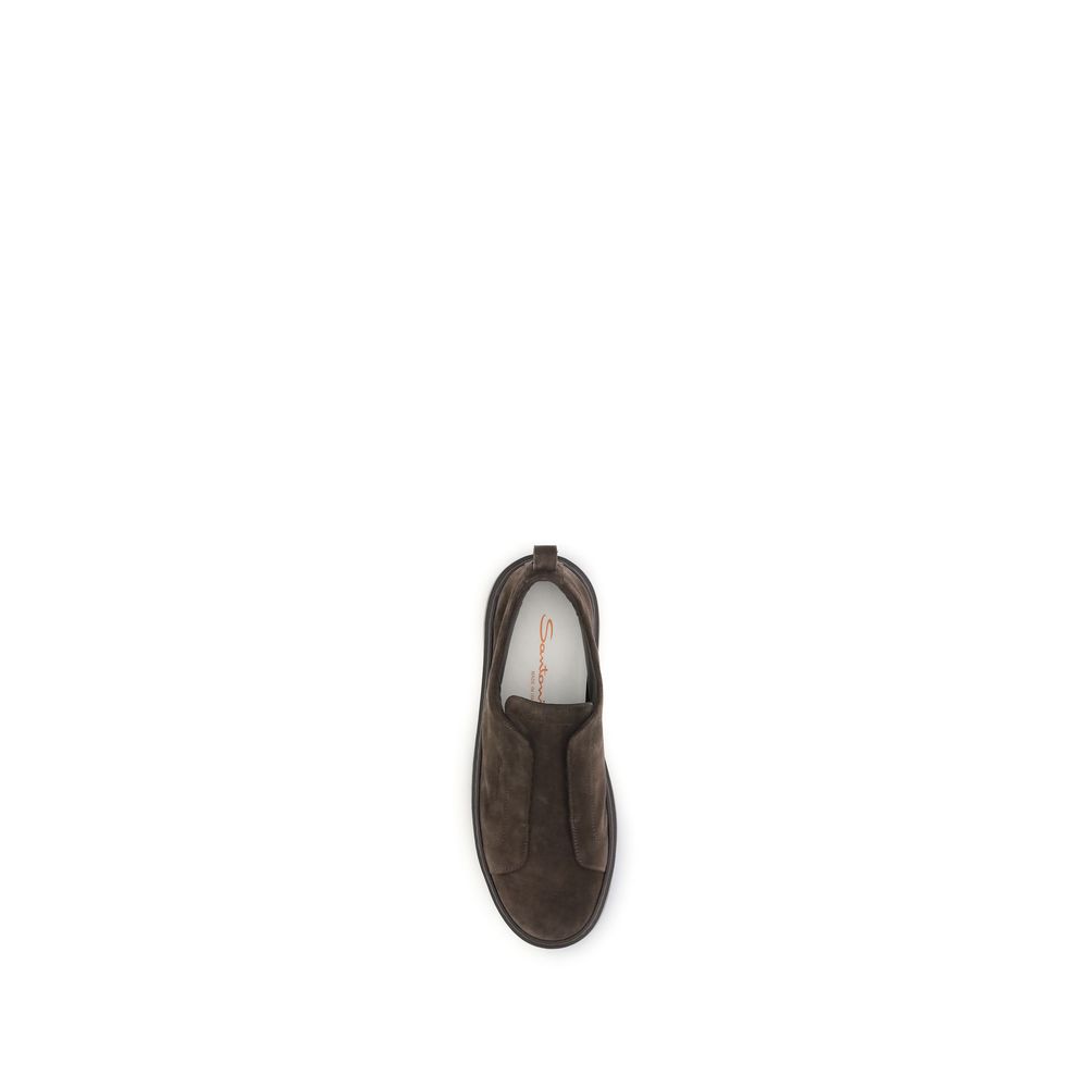 Santoni Upper: 100% Calf Leather Bos Taurus; Sole: 100% Rubber flat in brown — view 4