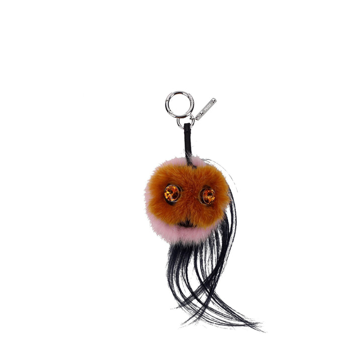 Fendi Fur keychain charm in brown