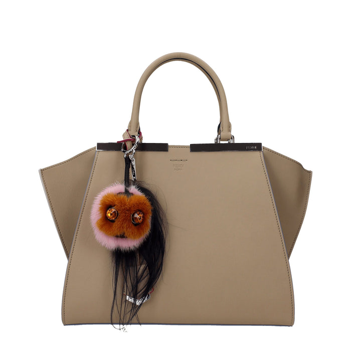Fendi Fur keychain charm in brown — view 2