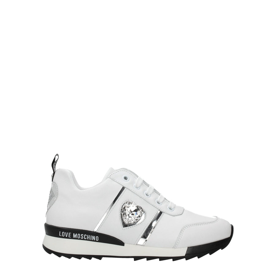 Love Moschino Leather upper sneaker in white