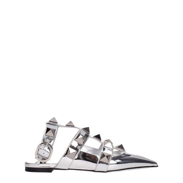 Valentino Garavani Patent leather sandal in silver