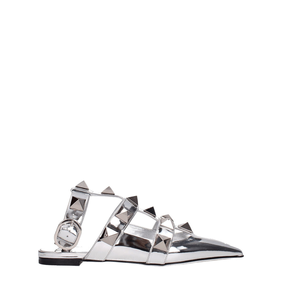 Valentino Garavani Patent leather sandal in silver