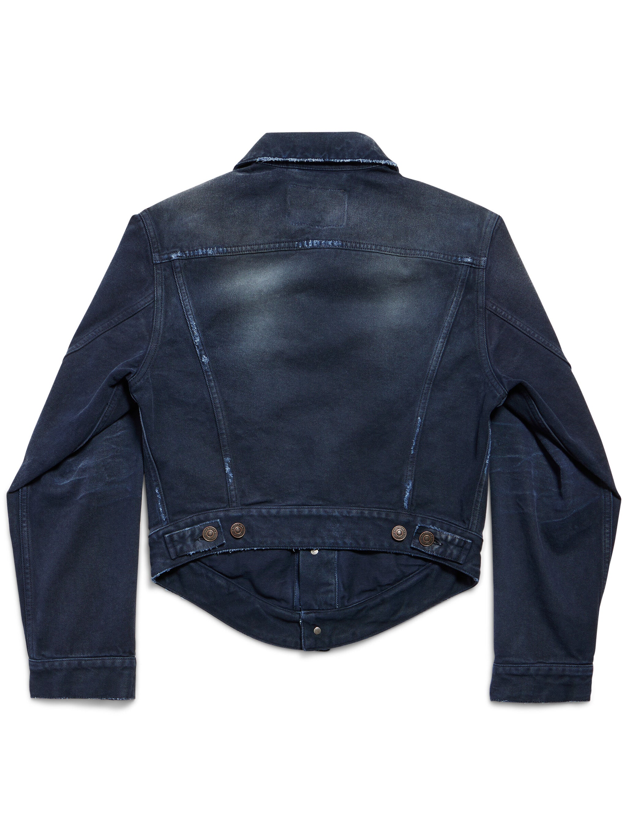Curved Waistband Jacket Blue Giacca