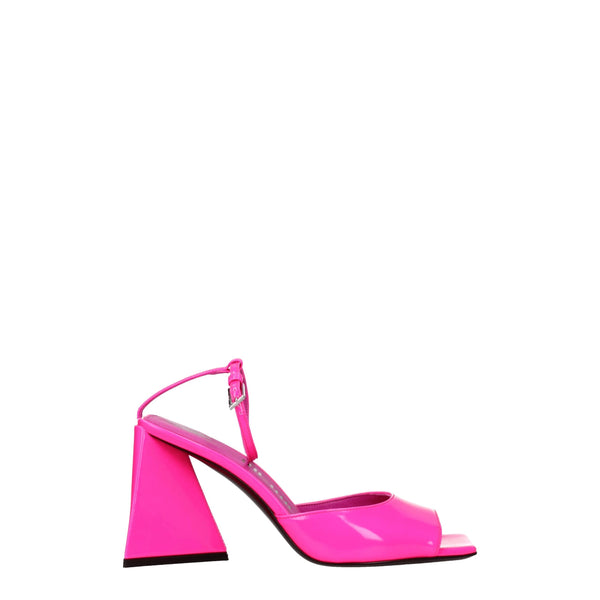 The Attico Leather heel sandal in pink