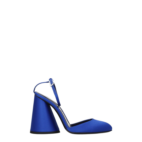 The Attico Satin upper heel in blue