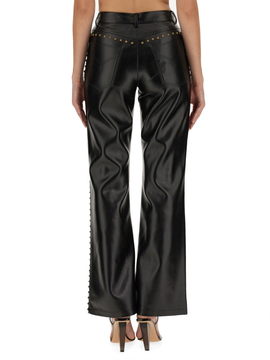 Studded Pants Black Polyester Trousers
