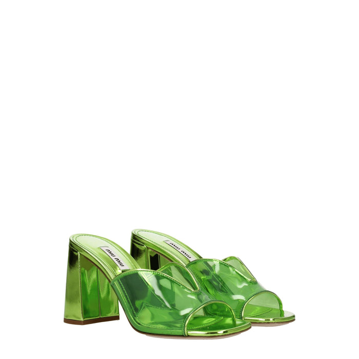 Miu Miu heel sandal in green — view 2