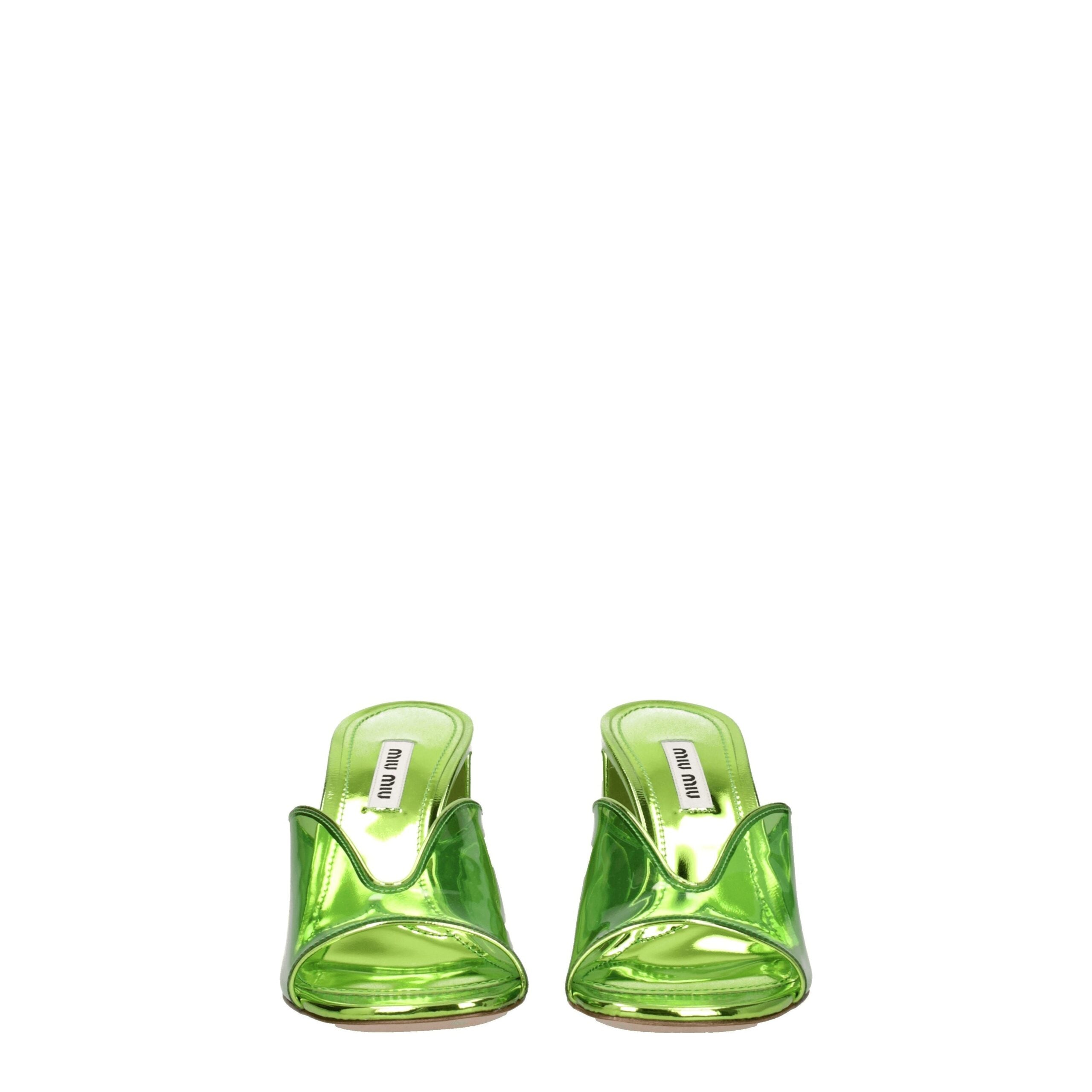 Miu Miu heel sandal in green — view 3