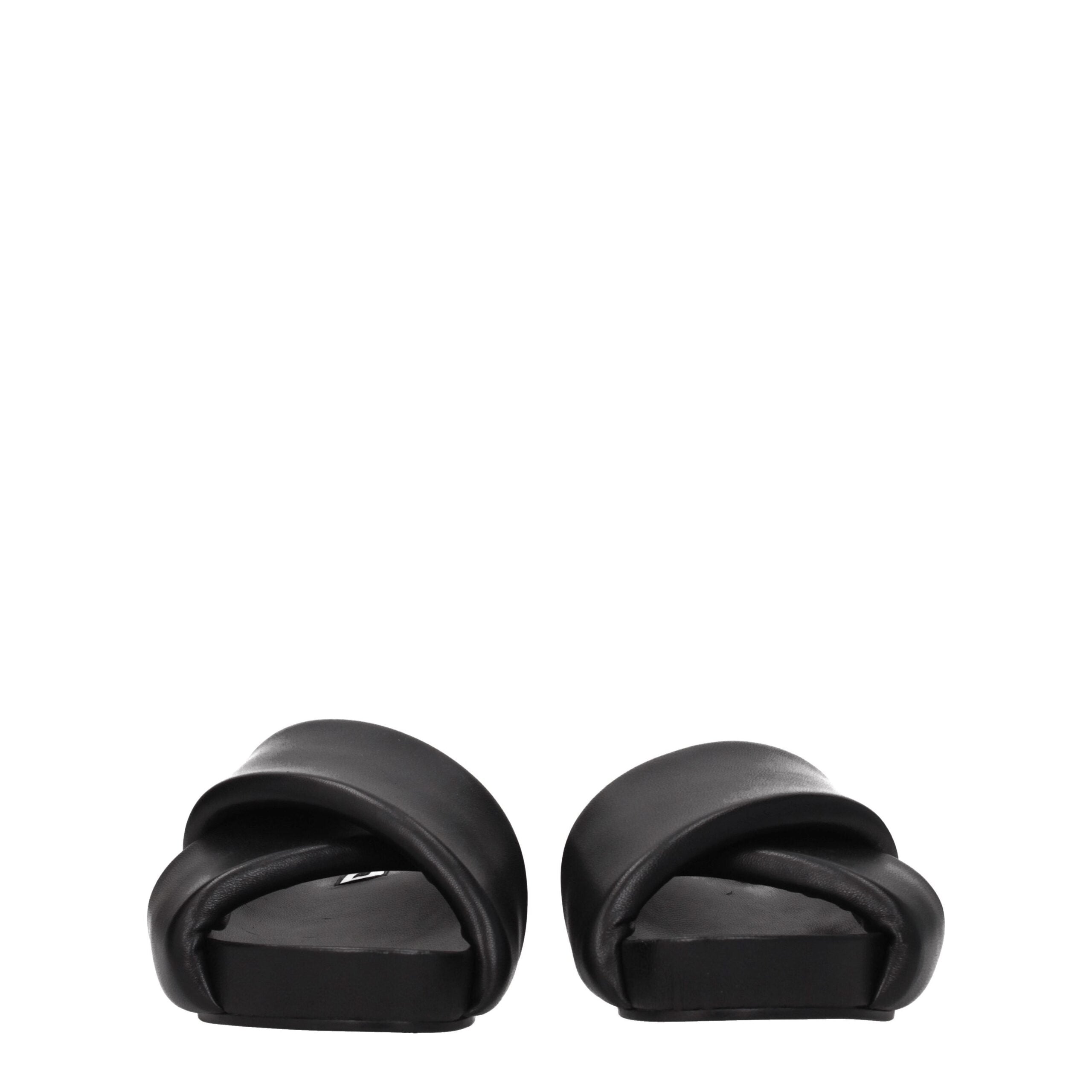 Jil Sander Leather slippers in black — view 3