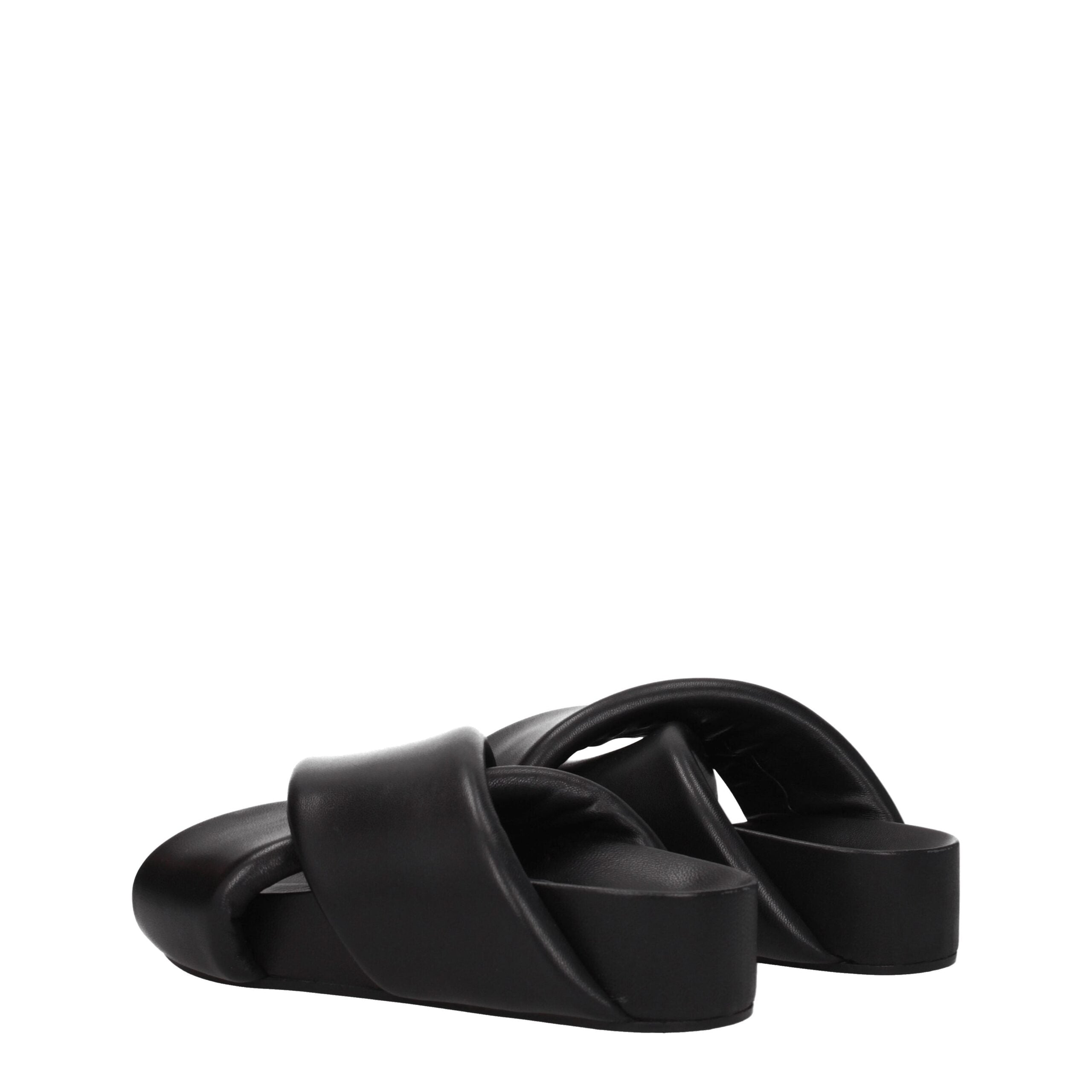 Jil Sander Leather slippers in black — view 4