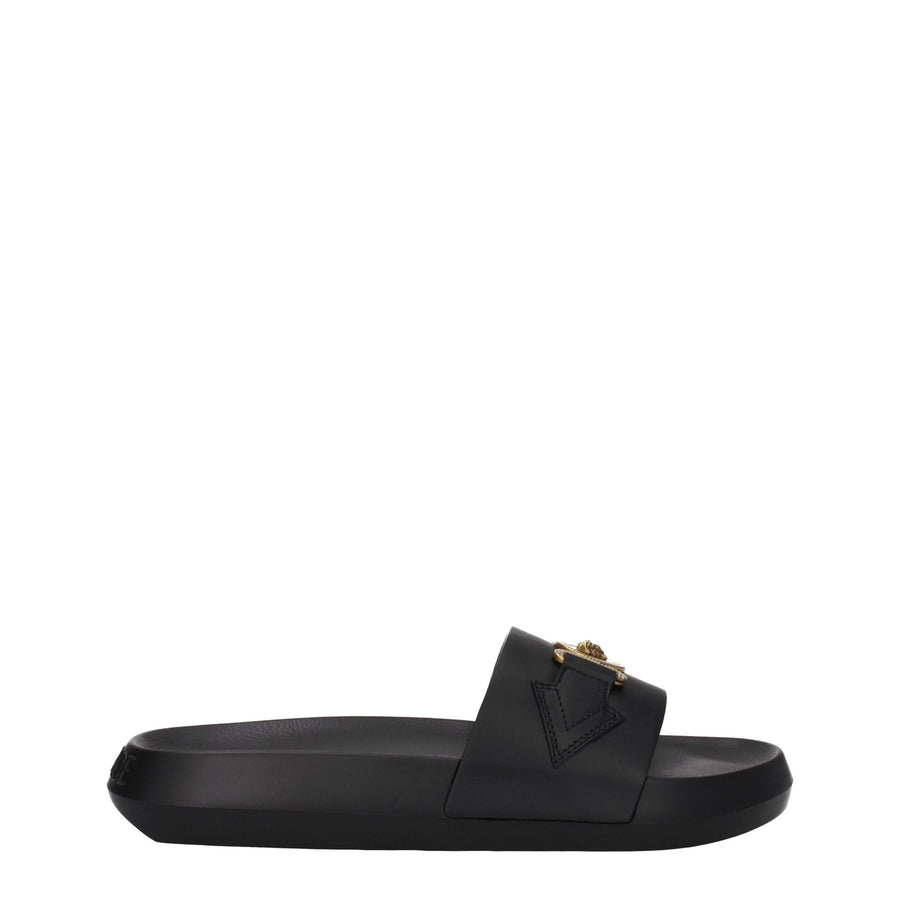 Versace Leather upper slider in black
