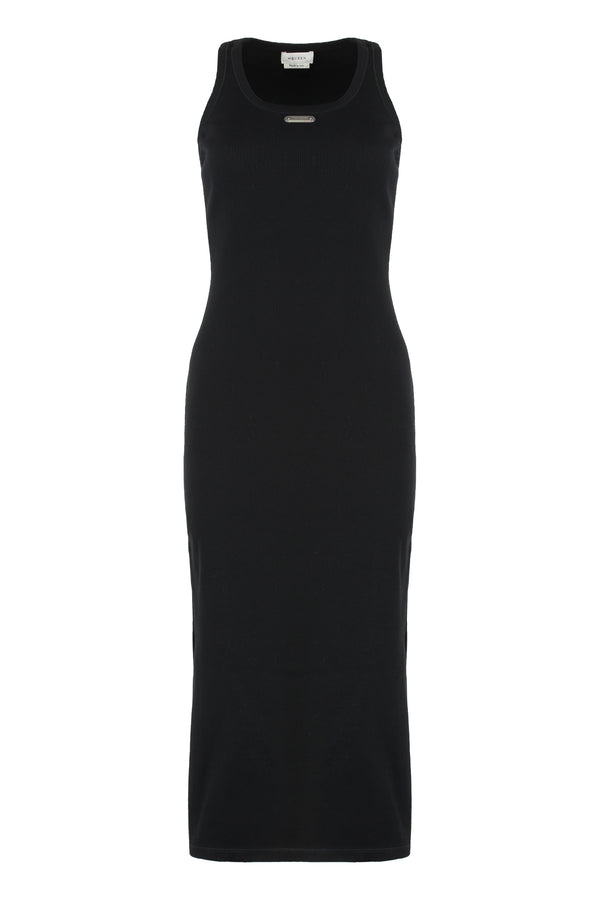Midi Dress Ribbed Cotton Black