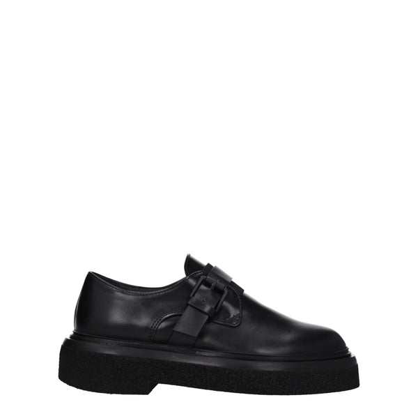 Max Mara Leather with rubber sole flat in black
