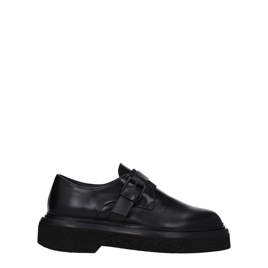 Max Mara Leather with rubber sole flat in black