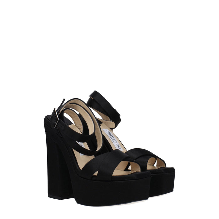 Jimmy Choo Satin upper heel in black — view 2