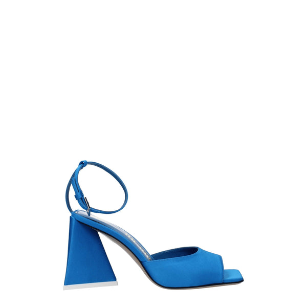 The Attico Satin upper heel sandal in blue