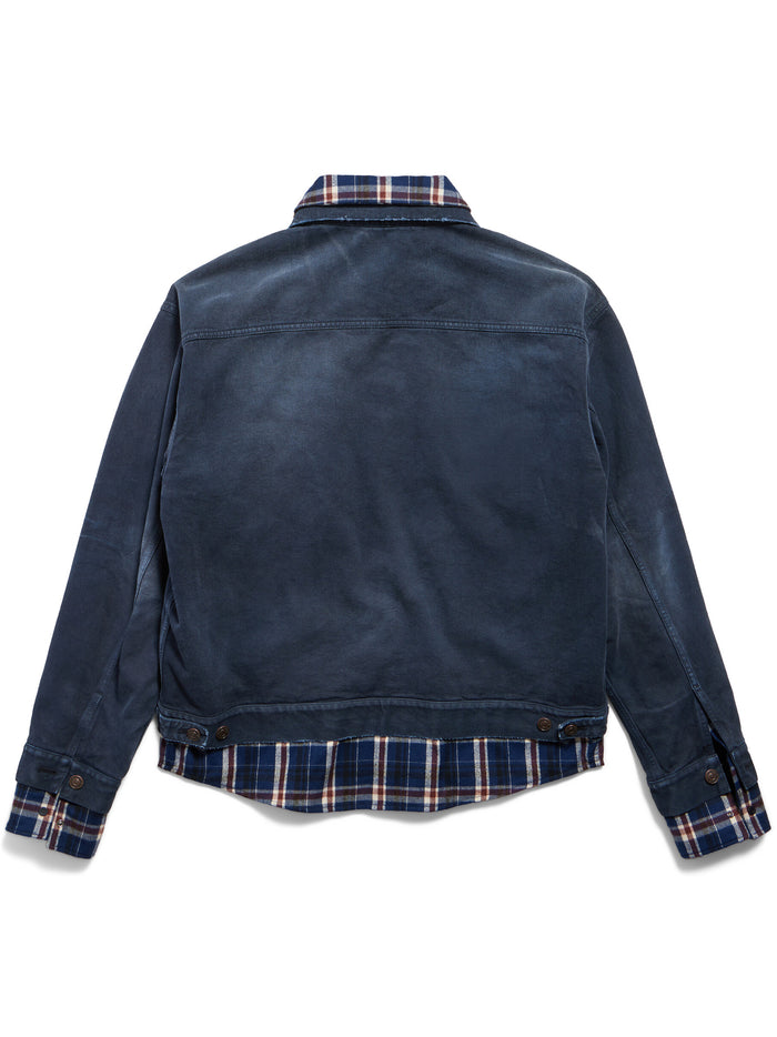 Patched Shirt Jacket Blue Giacca