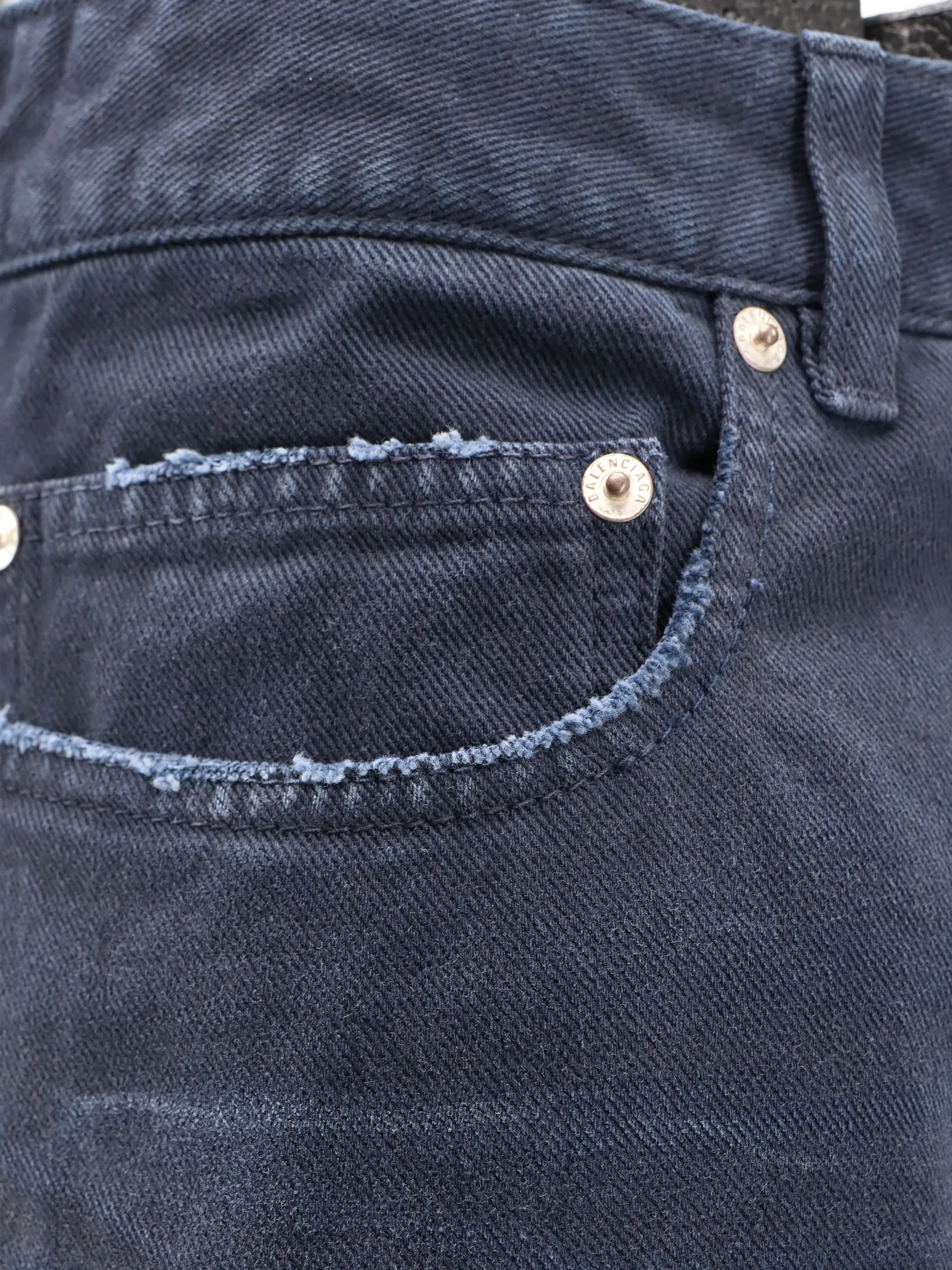 Curved Knee Pants Blue Pantaloni