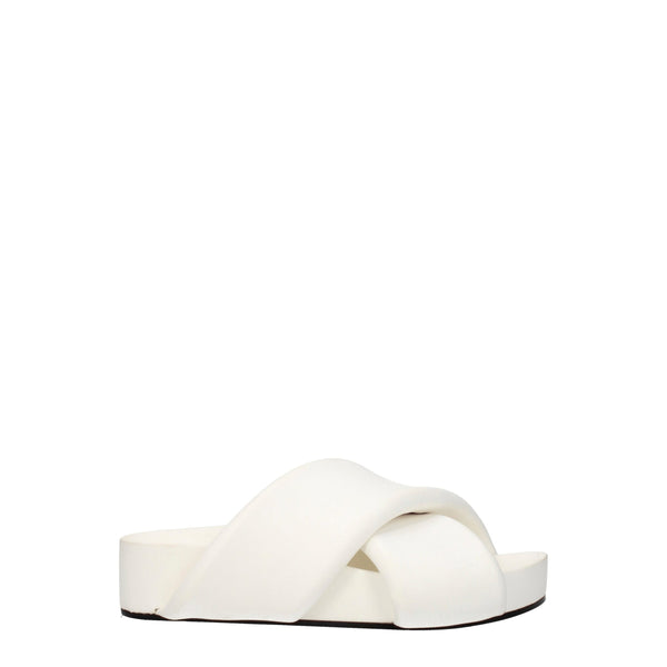 Jil Sander Leather slippers in white