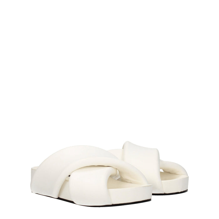 Jil Sander Leather slippers in white — view 2