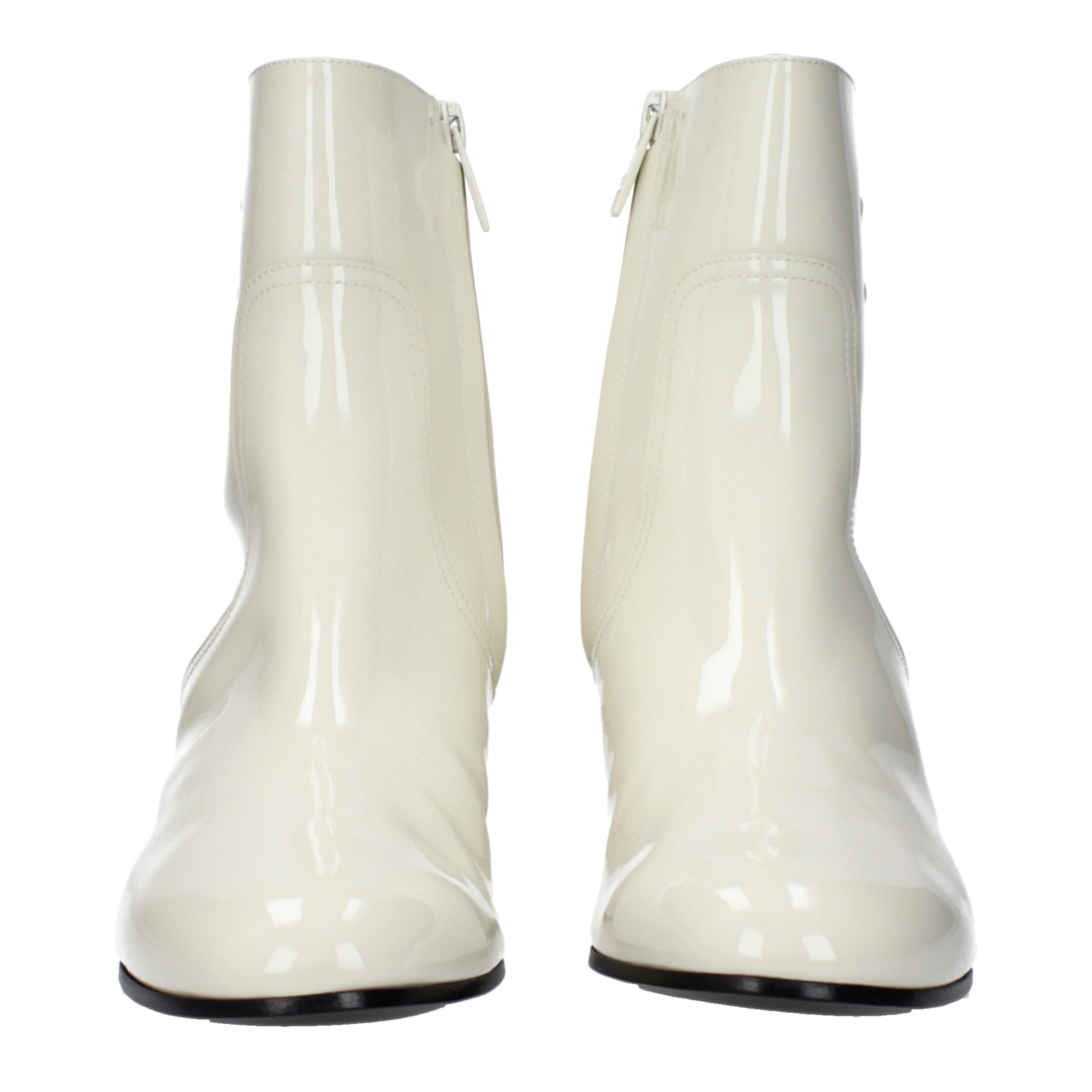 Celine Patent leather ankle boot in beige — view 3