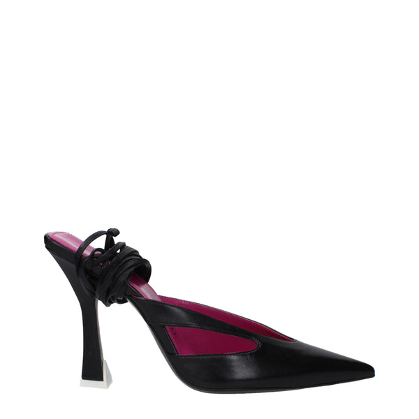 The Attico Leather mule in black