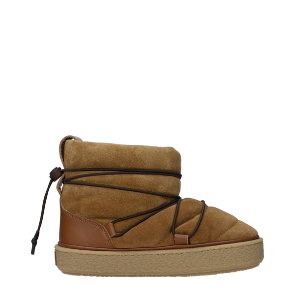 Isabel Marant Suede upper with cognac leather detailing; rubber sole ankle boot in brown