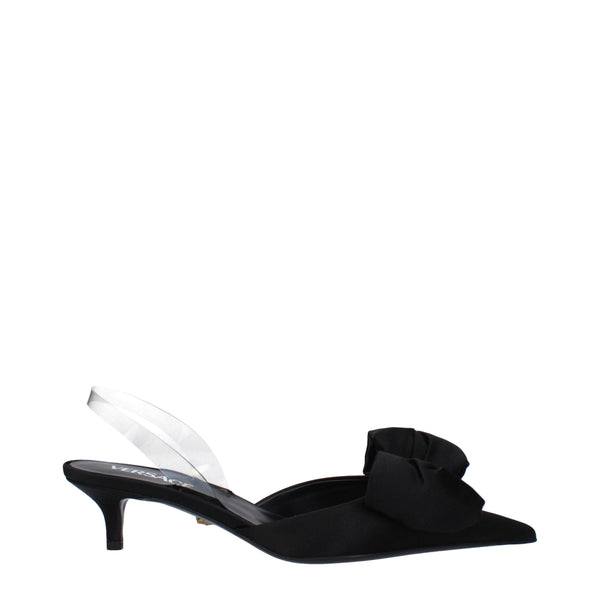 Versace Satin upper heel in black