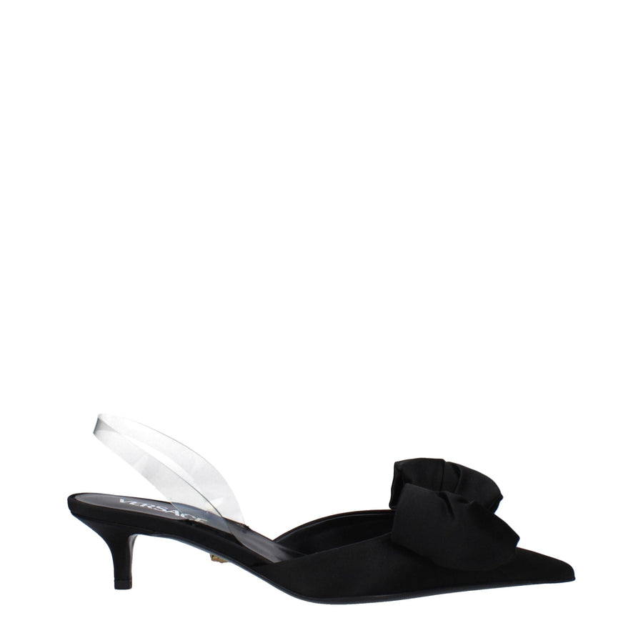 Versace Satin upper heel in black