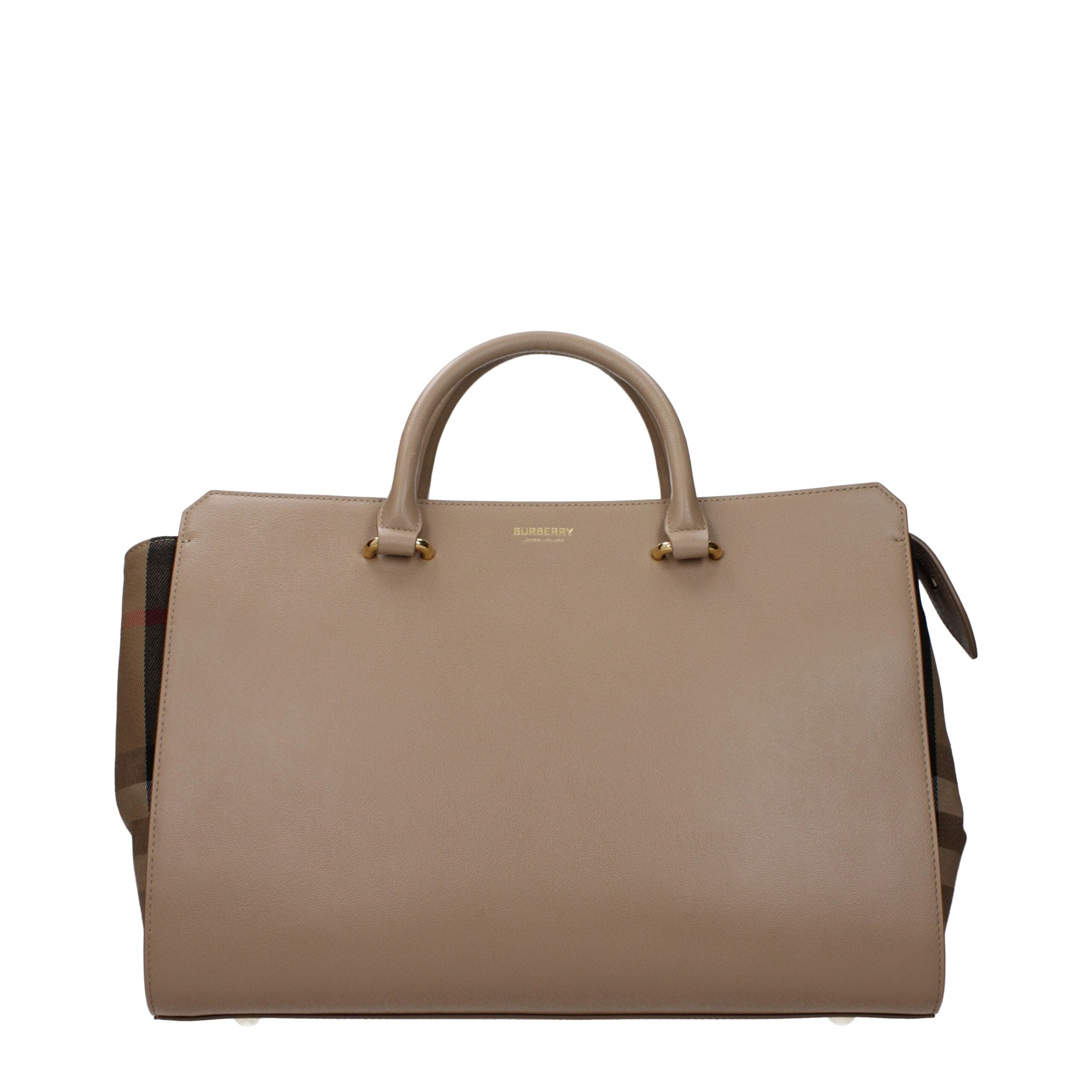 Beige Leather Handbag Bag