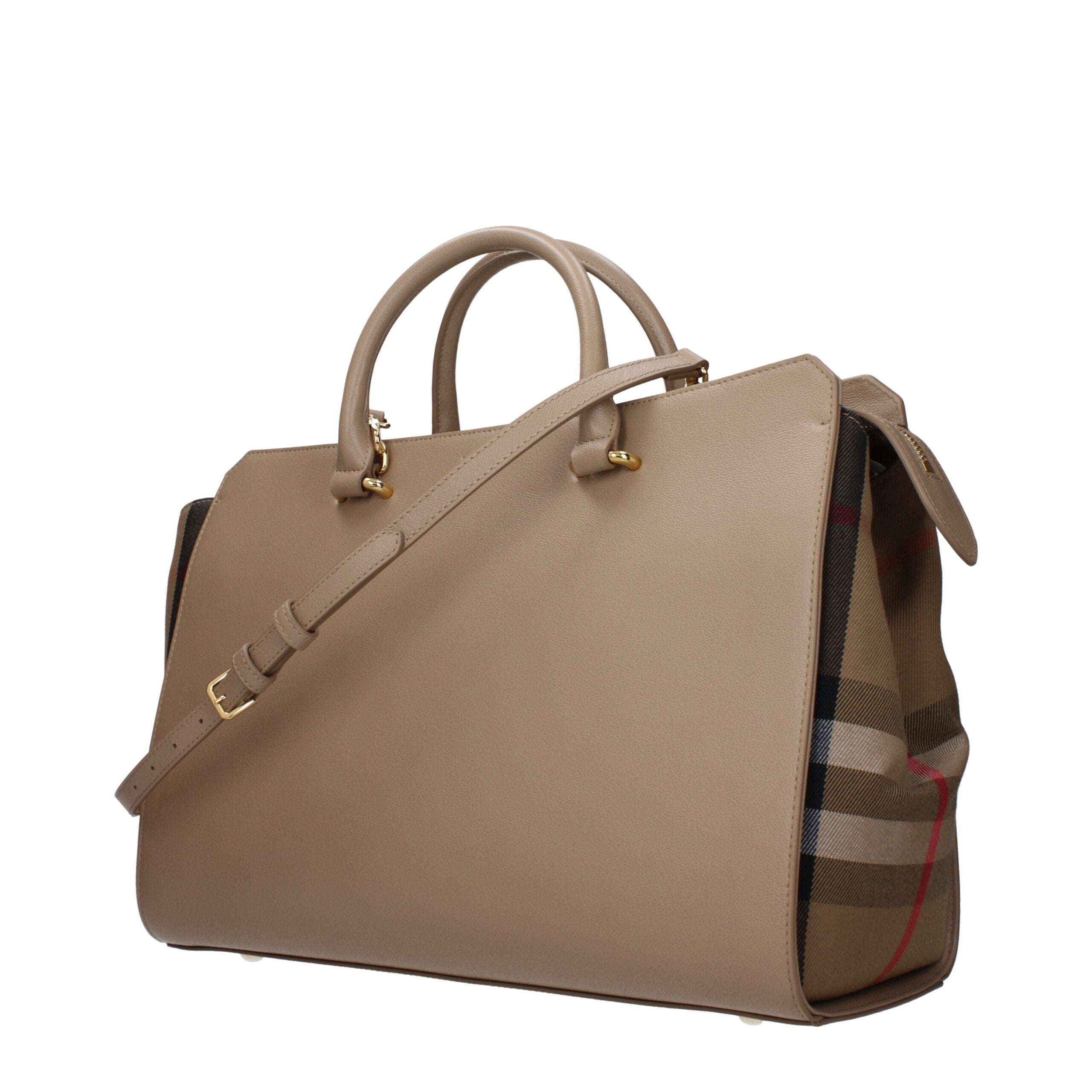 Beige Leather Handbag Bag