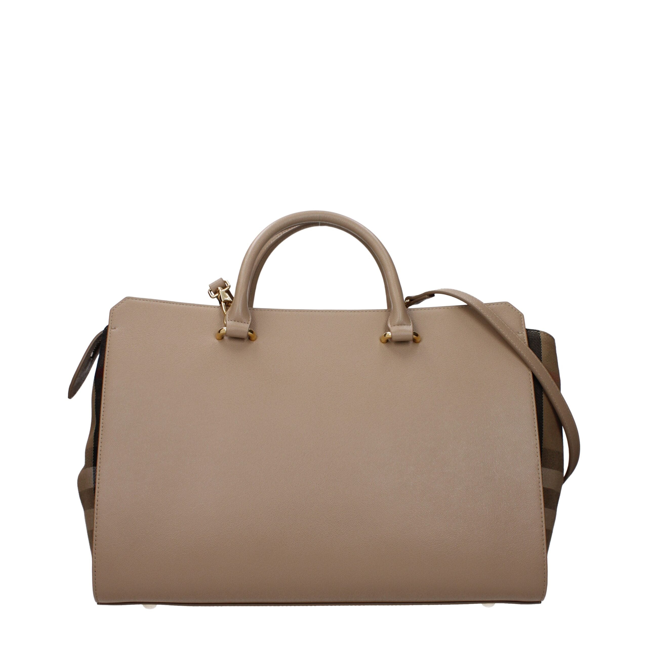 Beige Leather Handbag Bag