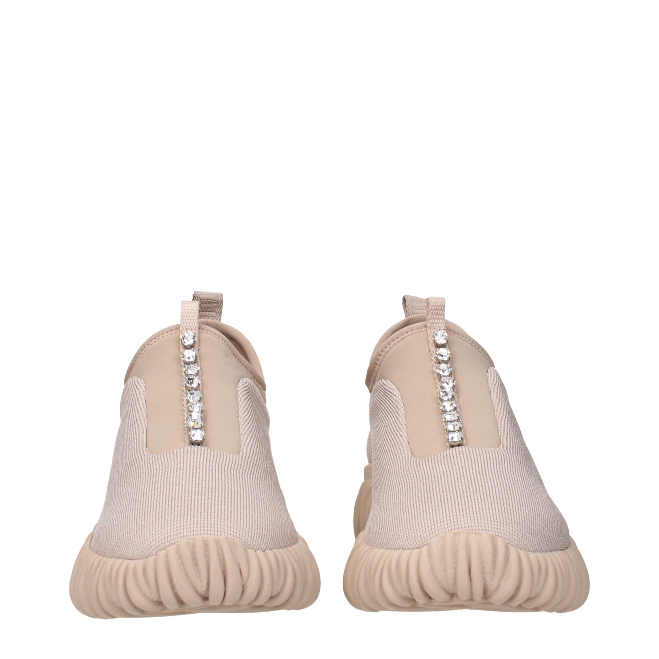 Miu Miu Fabric mesh upper with ribbed rubber sole sneaker in beige — view 3