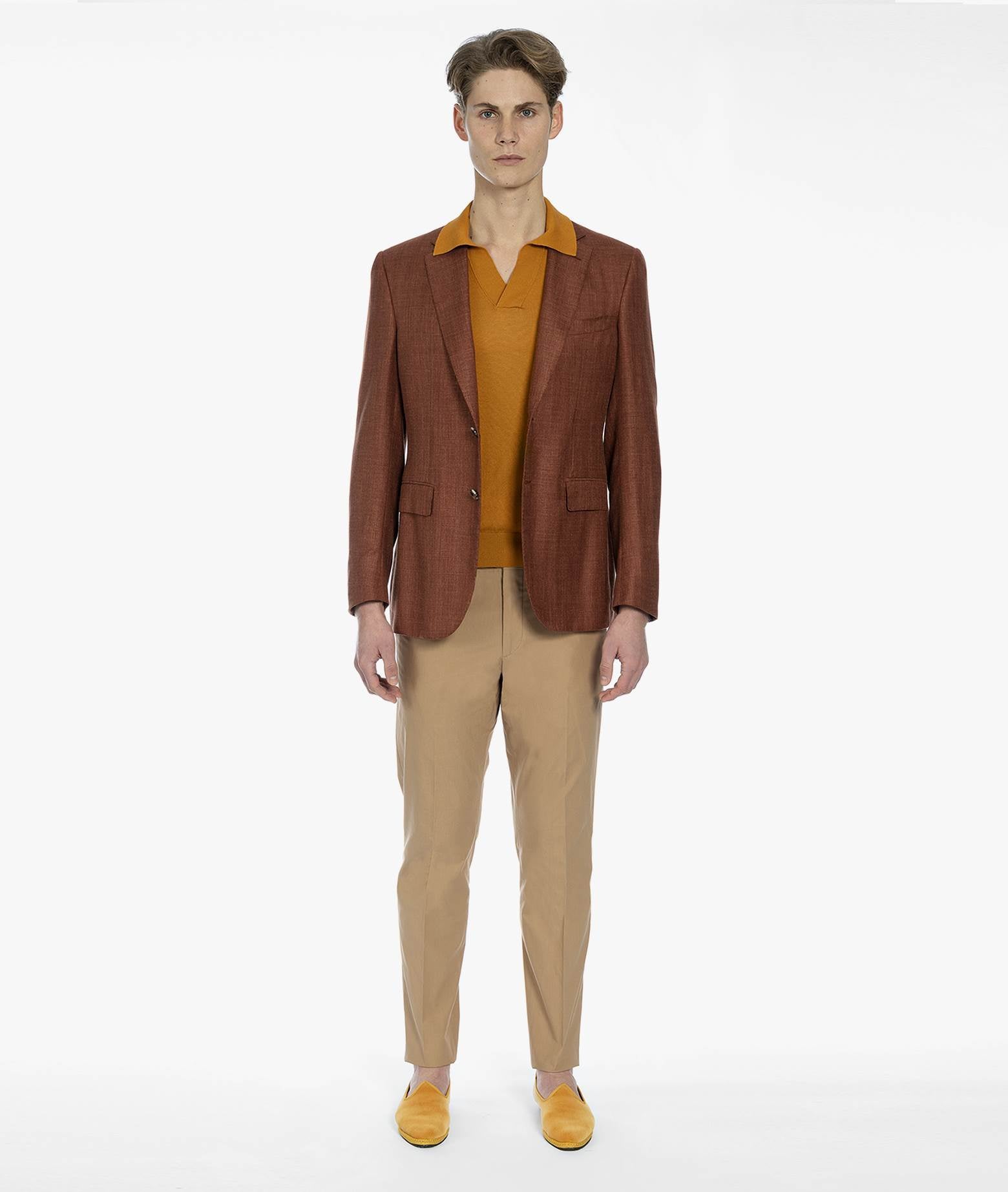 Single-Breasted Jacket Abu Dhabi Brown Tailored Made