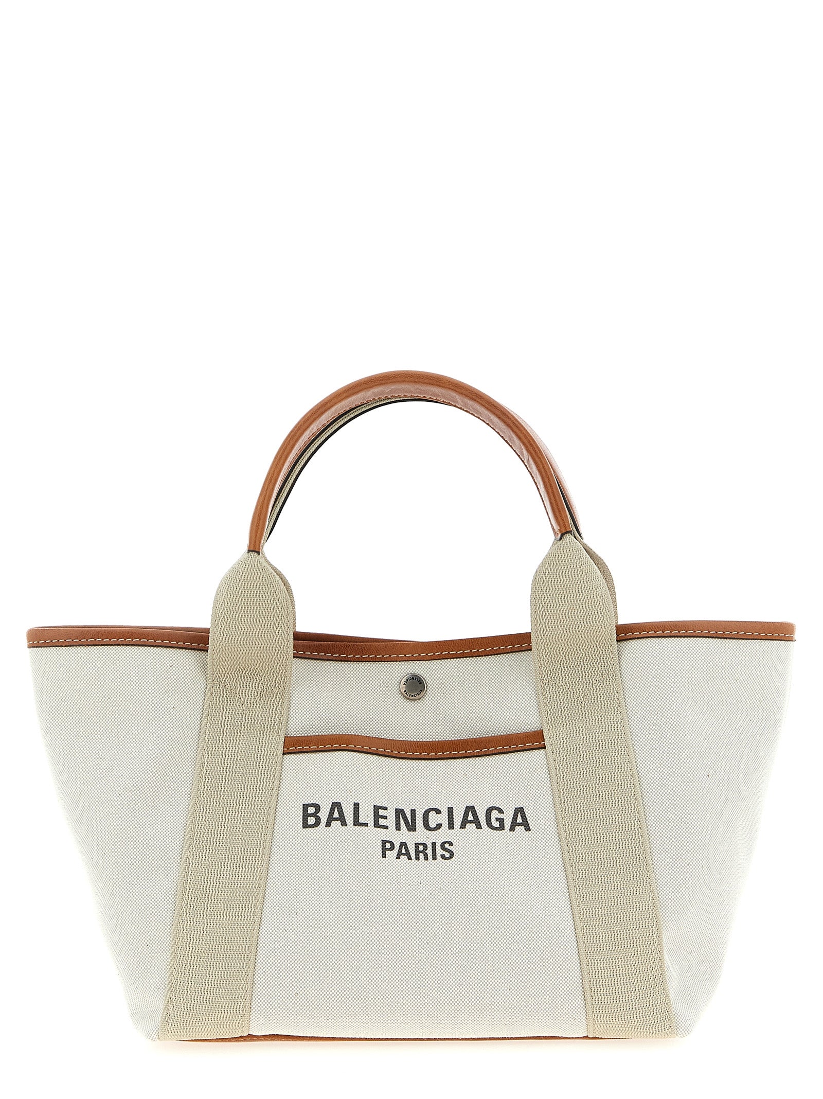 Small Biarritz shopping bag Beige Leather Tote