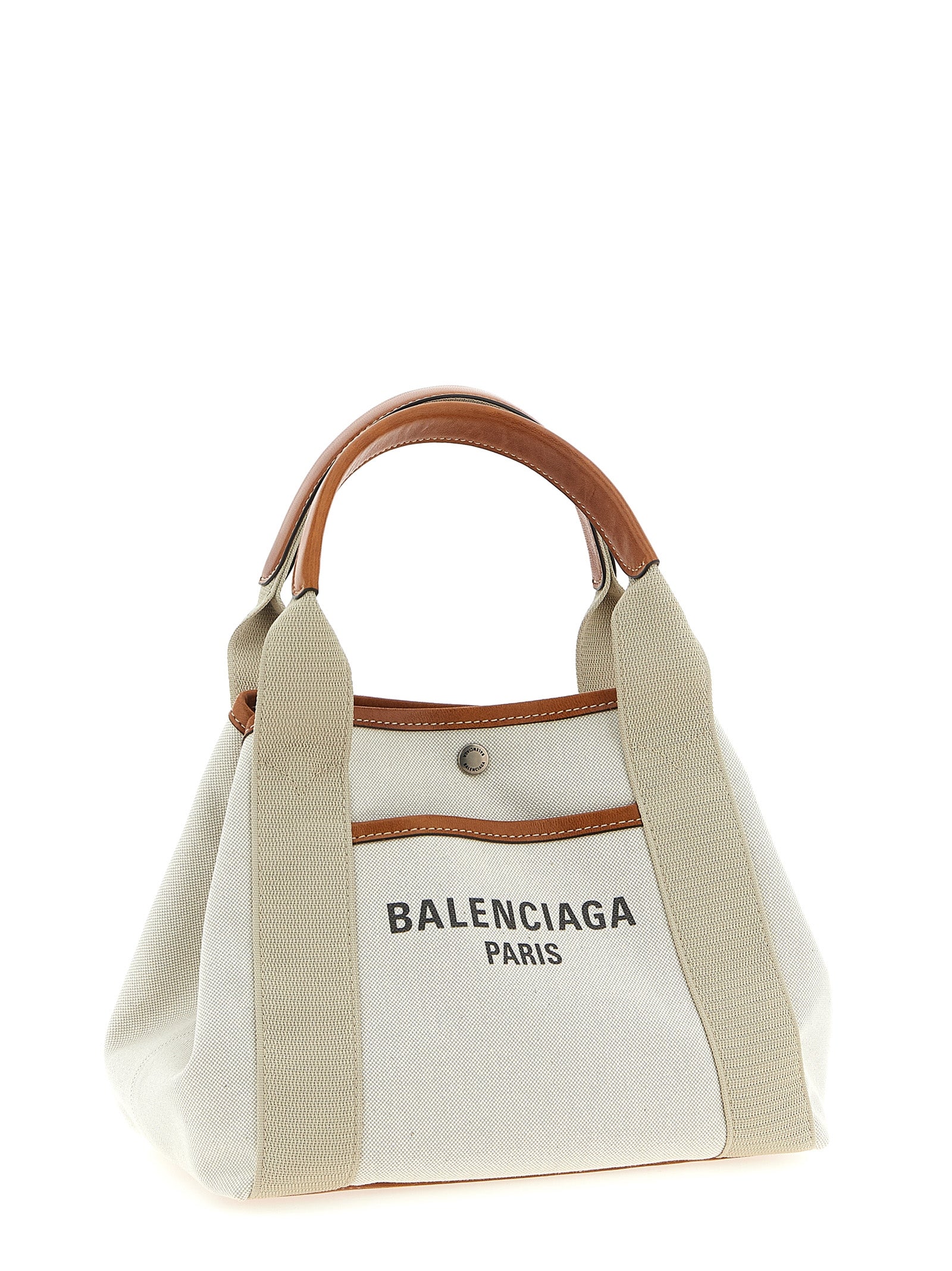 Small Biarritz shopping bag Beige Leather Tote