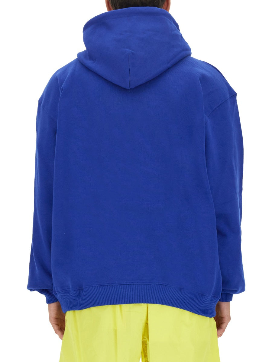 Logo Sweatshirt Blue Cotton Sweatshirts