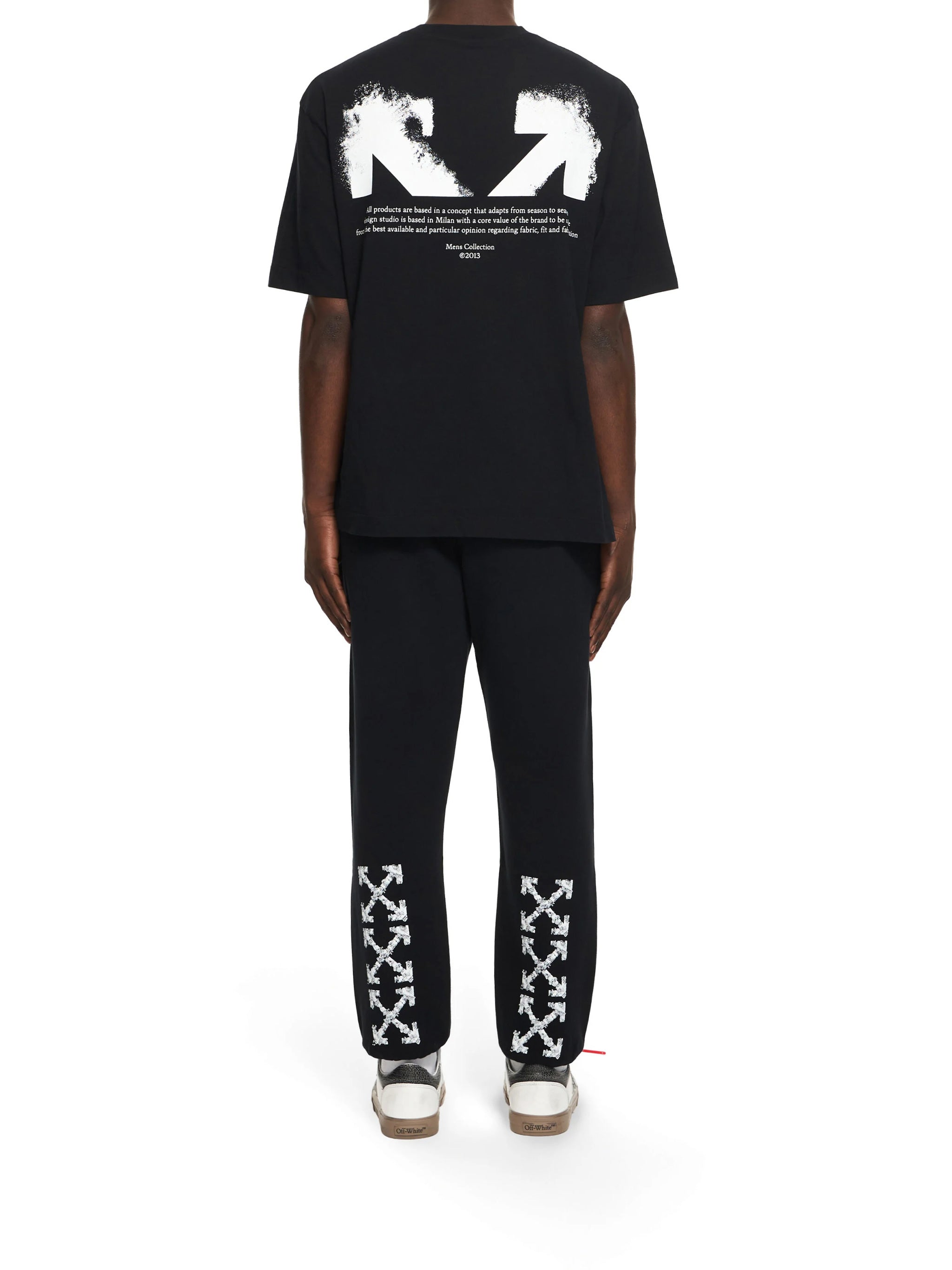 Heraldic Treshold Arrows Cuffed Sweatpant Black Pantaloni