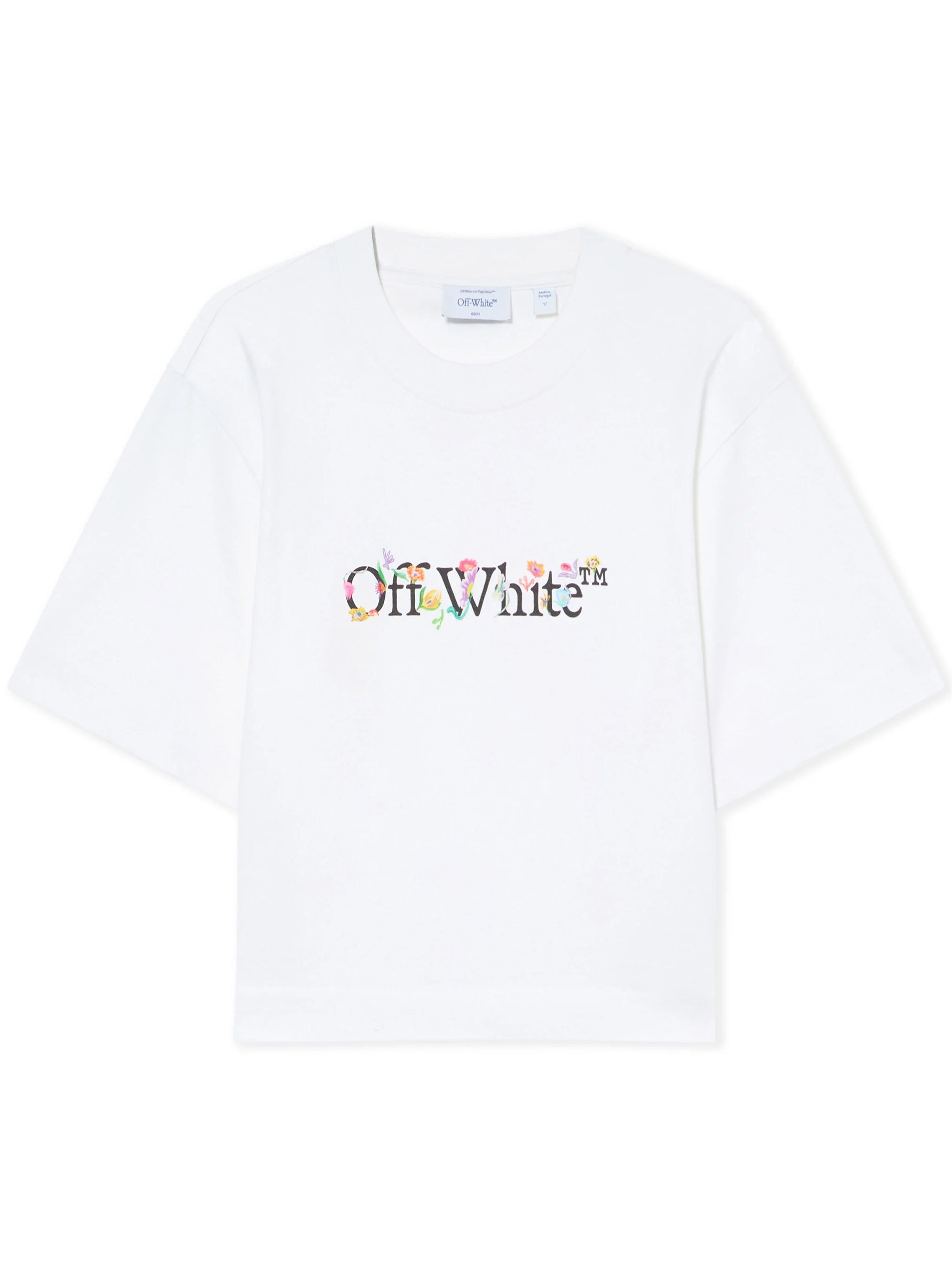 Bookish Glowing Flower Crop T White T-shirt