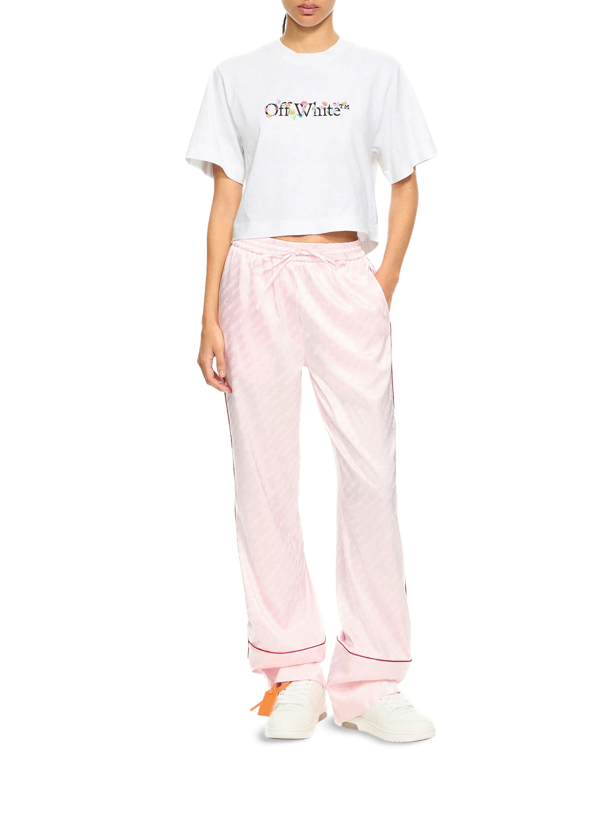 Bookish Glowing Flower Crop T White T-shirt